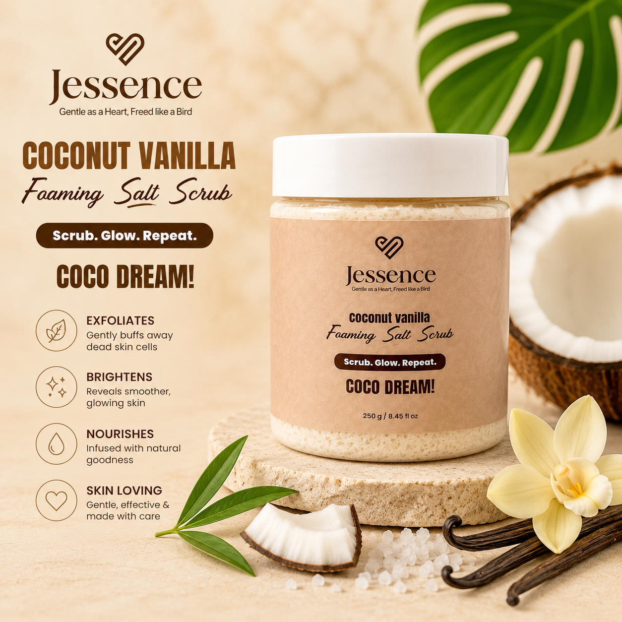 Coco Dream Foaming Salt Scrub