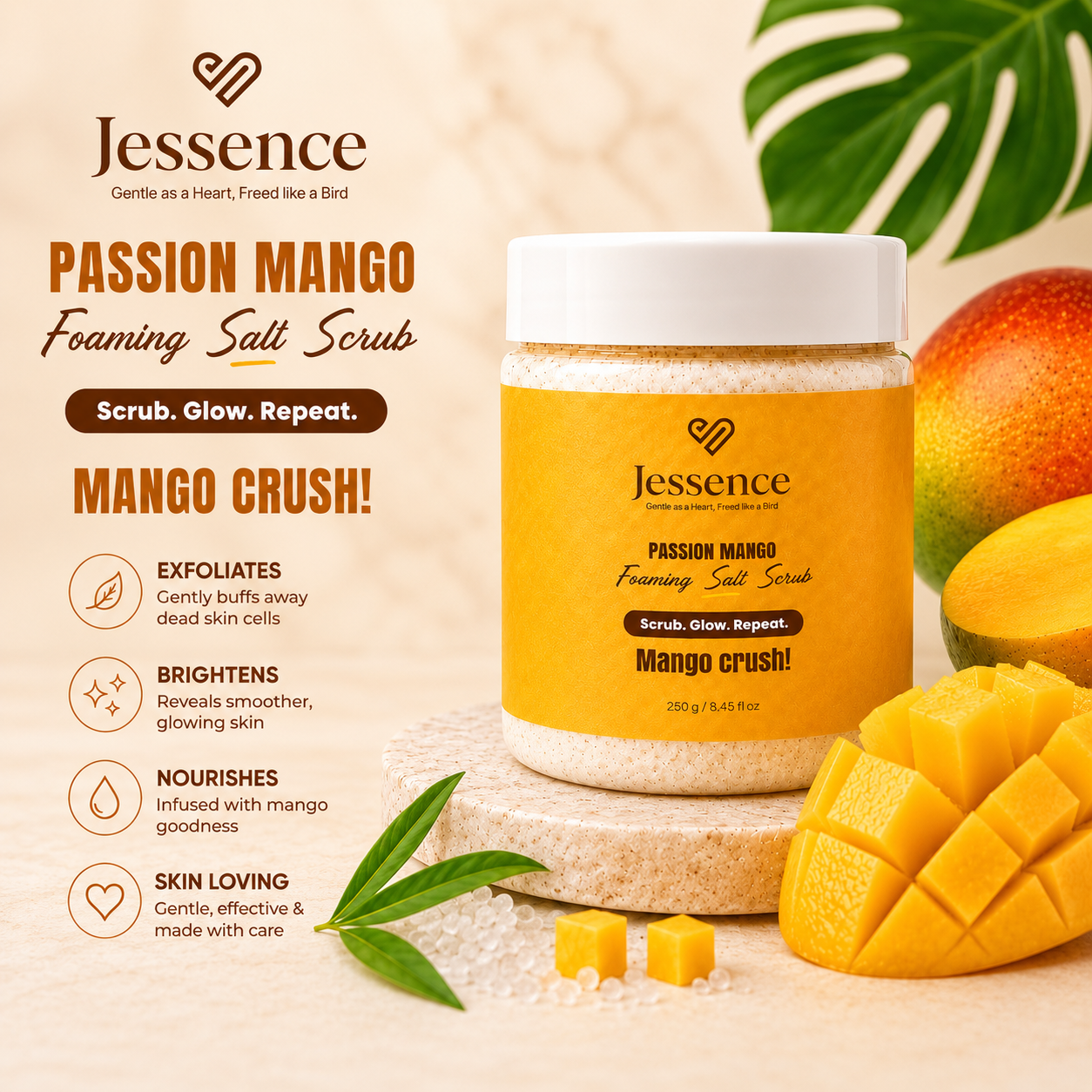 Mango Crush Foaming Salt Scrub